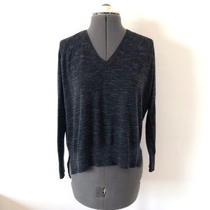 🎀 5/$25 Mango charcoal gray v-neck lightweight sweater sz XS